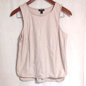 Express Bone White Faux Leather Sleeveless Top Size Extra Small New with Tags
